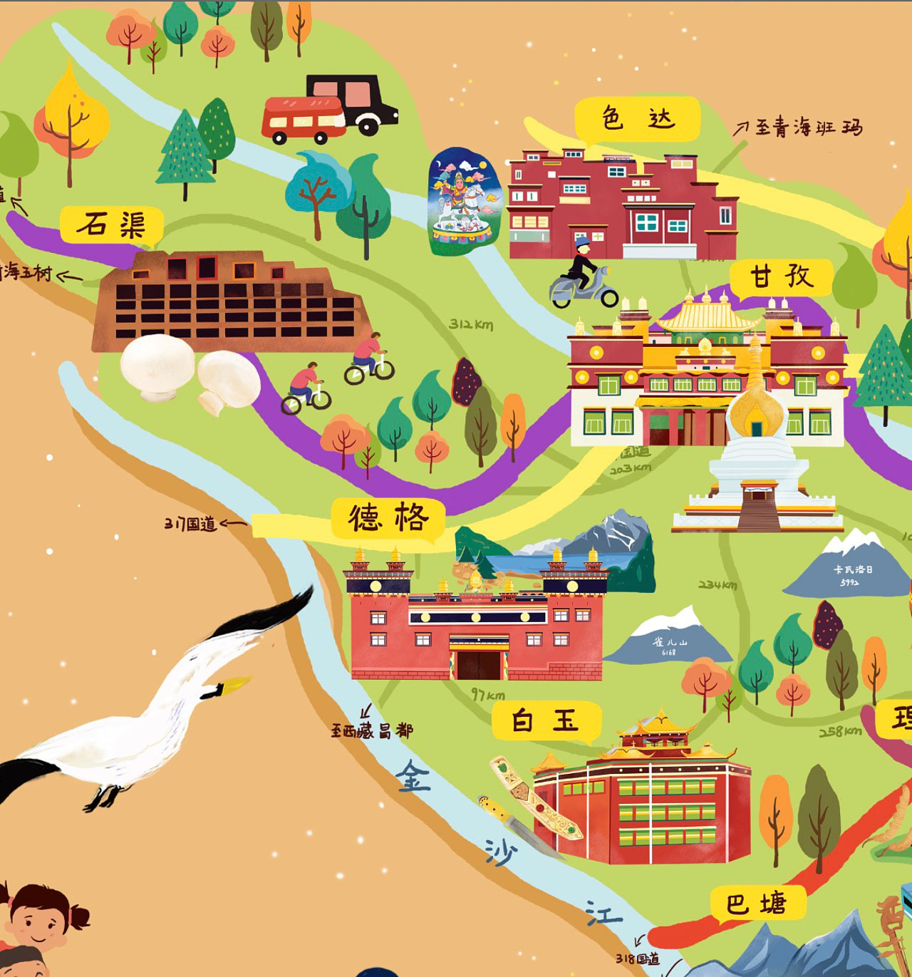 椒江手绘地图景区的文化宝库